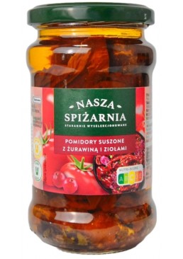 Помідори сушені Nasza Spizarnia в олії з журавлиною та зеленню, 270 г