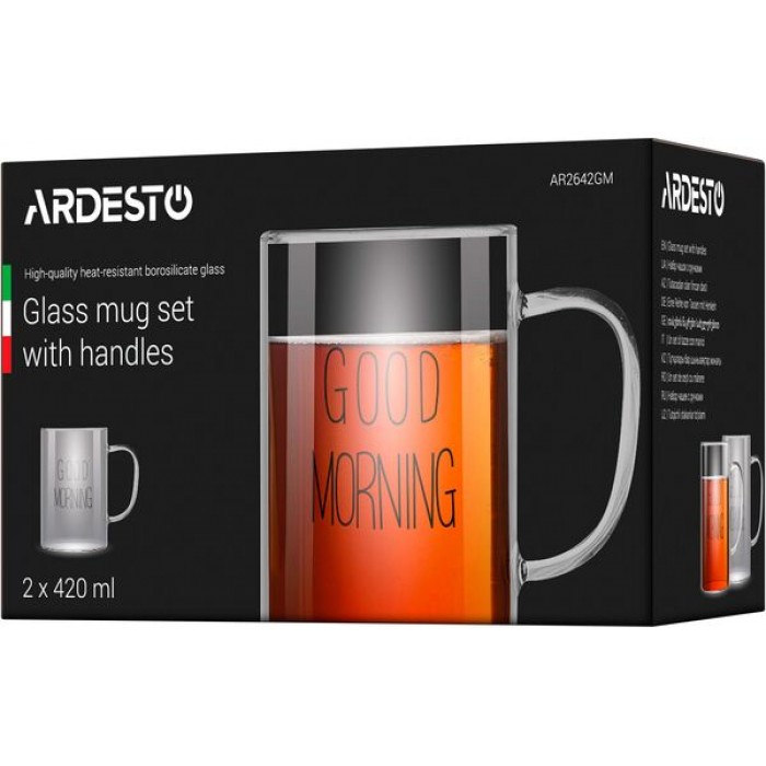 Набір чашок із ручками Ardesto Good Morning (AR2642GM) 420 мл, 2 шт (1-406688) - 