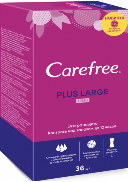 Щоденні гігієнічні прокладки Carefree Plus Large Fresh, 36 шт