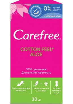Гігієнічні прокладки Carefree Cotton Aloe з екстрактом бавовни й алое, 30 шт