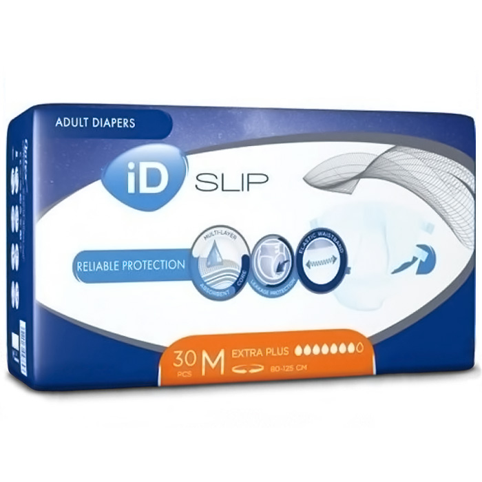 Подгузники для взрослых iD Slip Extra Plus размер M, 80-125 см, 30 шт - 