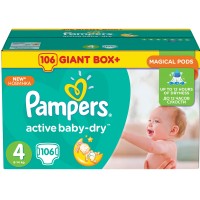 Подгузники PAMPERS Active Baby Maxi (8-14 кг) Мега, 106 шт 