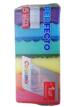 Губки кухонні PerFecto Colormix, 5+1 шт