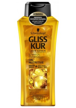 Шампунь Gliss Kur Oil Nutritive для сухого, пошкодженого волосся з посіченими кінчиками, 400 мл 