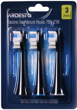 Насадка для электрических зубных щеток ARDESTO TBH-21B черная, 3 шт