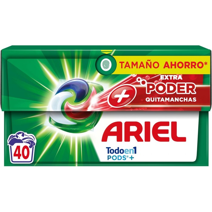 Капсули для прання Ariel Pods 4в1 Extra Poder з плямовивідником, 40 шт (775707) - 
