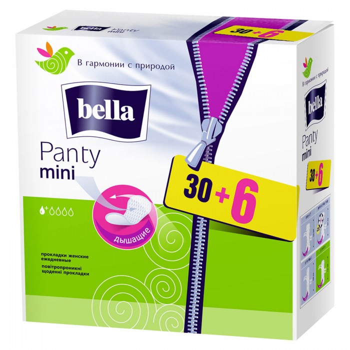 Ежедневные гигиенические прокладки Bella Panty Mini 30+6 шт - 