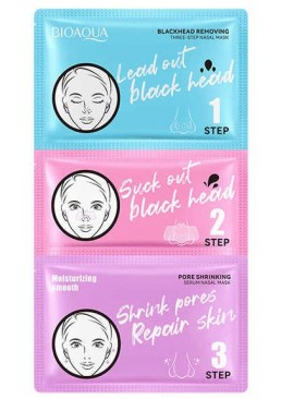  Маска для очищення носа від чорних цяток Bioaqua Three Step Nasal Mask