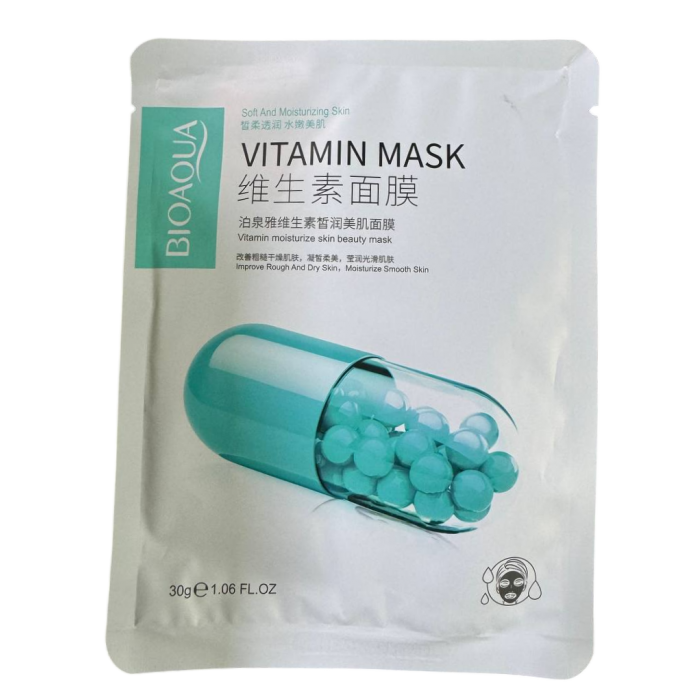Тканевая маска для лица с ниацинамидом Bioaqua Soft And Moisturizing Skin Vitamins Mask - 