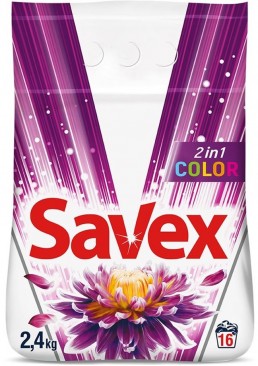 Стиральный порошок 2 в 1 Color Автомат Savex Parfum Color 2.4 кг (16 стирок)