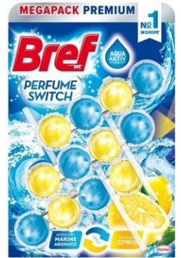 Туалетні блоки для унітазу Bref Perfume Switch Зміна Аромату Marine-Citrus, 50х3 шт