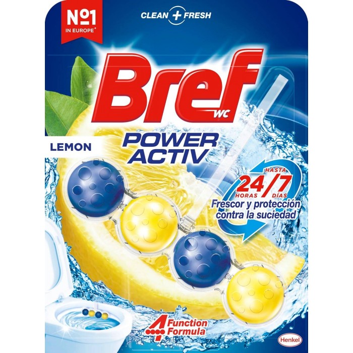 Подвесной блок для унитаза Bref Power Aktiv Лимон, 50 г - 