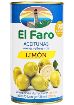 Оливки зеленые El Faro без косточки фаршированные лимоном, 350 г