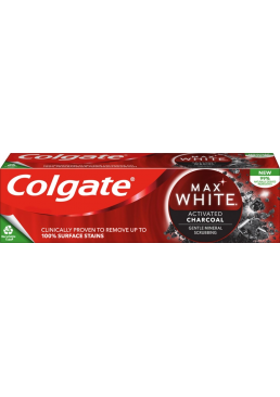 Зубная паста Colgate Max White Charcoal Optic white отбеливающая с углем, 75 мл