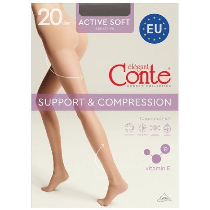 Колготки Conte Active Soft 20 den Grafit, 2 размер - 