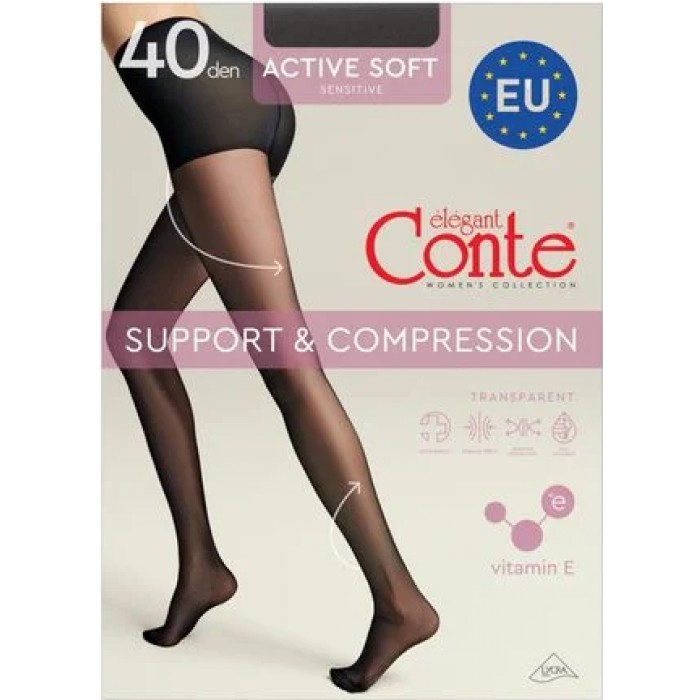 Колготки Conte Active Soft 40 den Grafit, 2 размер - 