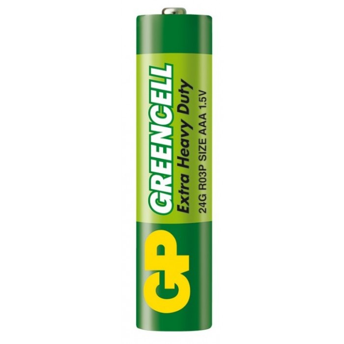 Батарейка GP GREENCELL 1.5V, солевая, 24G-S2 , R03, ААA, 1 шт - 