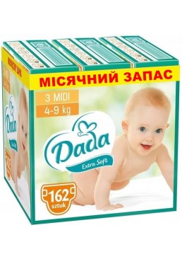 Подгузники Дада Dada Extra Soft 3 Mіdi (4-9 кг), 162 шт