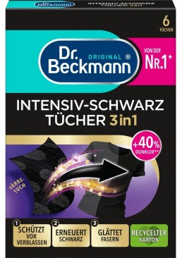 Салфетки Dr. Beckmann 2 в 1 для обновления черного цвета и ткани, 6 шт