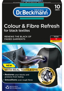 Салфетки Dr. Beckmann 2 в 1 для обновления черного цвета и ткани, 10 шт