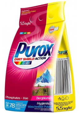 Стиральный порошок Purox Color, 5.5 кг (78 стирок)