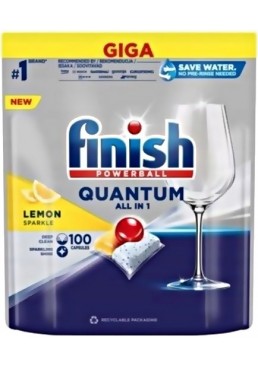 Таблетки для посудомоечных машин Finish Quantum All in 1 Lemon, 100шт