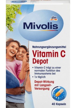 Біологічно активна добавка Das Gesunde Plus Vitamin C Depot, 40 шт