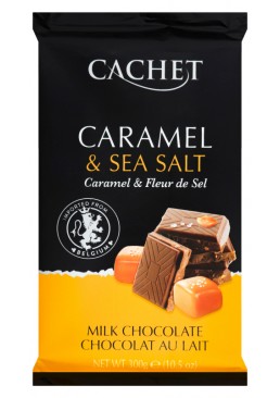 Шоколад CACHET Milk Chocolate Caramel Sea Salt Молочний Карамель Сіль, 300 г