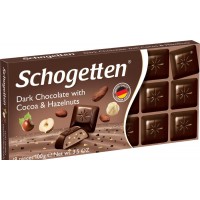 Шоколад SCHOGETTEN Dark Chocolate Cocoa Hazelnuts Черный Какао Фундук, 100 г