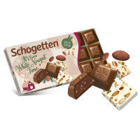 Шоколад Schogetten молочный Cocoa White Nugat Рождественская серия, 100 г
