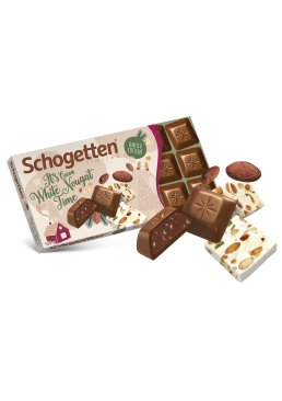 Шоколад Schogetten молочный Cocoa White Nugat Рождественская серия, 100 г