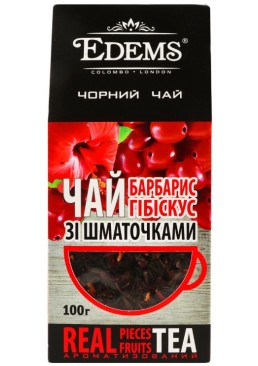 Чай черный Edems с кусочками Барбарис Гибискус, 100 г