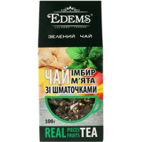 Чай зелений Edems зі шматочками Імбир М'ята, 100 г