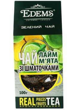 Чай зелений Edems зі шматочками Лайм-М'ята, 100 г