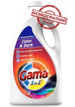 Гель для стирки белья Gama Protect для цветного и тёмного белья, 3.735 л (83 стирки)