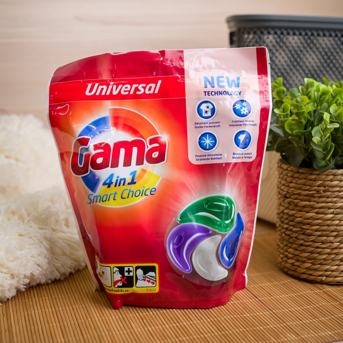 Капсулы для стирки Gama 4в1 универсальные, 18 шт - 