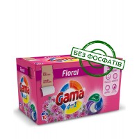 Капсулы для стирки Gama Floral 4в1 с цветочным ароматом, 10 шт