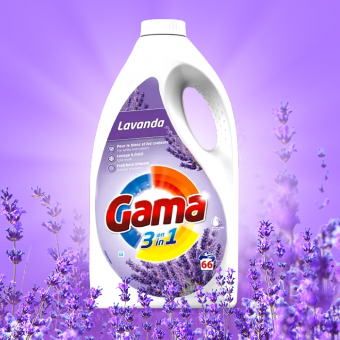 Гель для стирки Gama Lavanda с ароматом лаванды, 3 л (66 стирок) - 