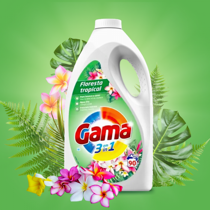 Гель для стирки Gama Floresta Tropical с ароматом тропических цветов, 4.05 л (90 стирок) - 
