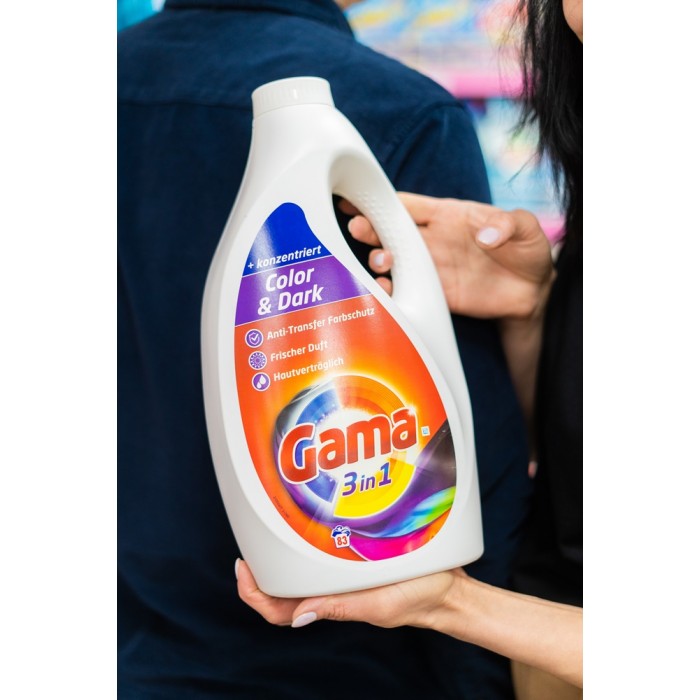 Гель для прання білизни Gama Protect для кольорового і темного білизни, 4.15 л (83 прання) (818809) - 