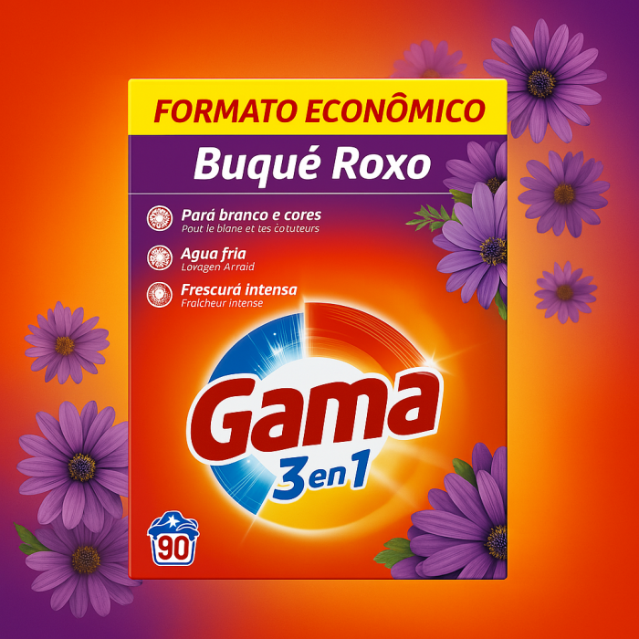 Порошок для стирки Gama Buque Roxo 3в1 с цветочным ароматом, 4.95 кг (90 стирок) - 