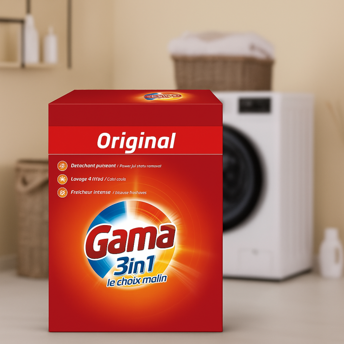 Порошок для стирки Gama Original 3в1 для белого и цветного белья, 1.625 кг (25 стирок) - 