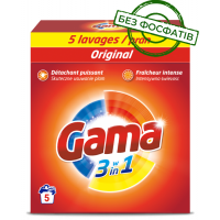Порошок для стирки Gama Original 3в1 для белого и цветного белья, 300 г (5 стирок)
