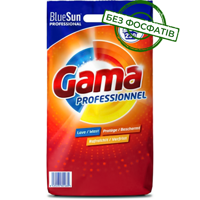 Порошок для стирки Gama Professionnel для профессиональной стирки, 15 кг (230 прань) - 