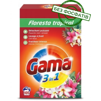 Порошок для стирки Gama Floresta Tropical 3в1 с ароматом тропических цветов, 6.3 кг (105 стирок)