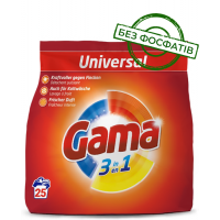 Порошок для стирки Gama Universal 3в1 универсальный, 1.5 кг (25 стирок)