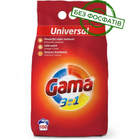 Порошок для стирки Gama Universal 3в1 универсальный, 6 кг (100 стирок)