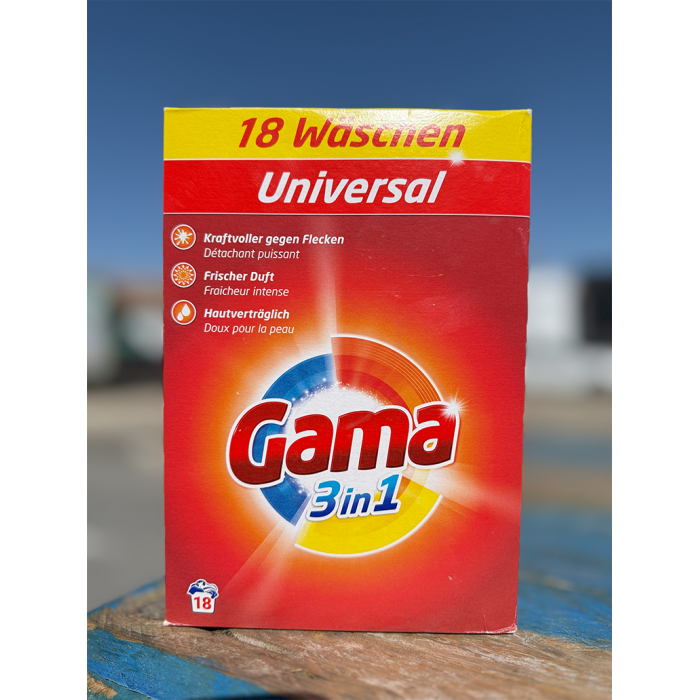 Порошок для стирки Gama Universal 3в1 универсальный, 1.08 кг  (18 стирок) - 
