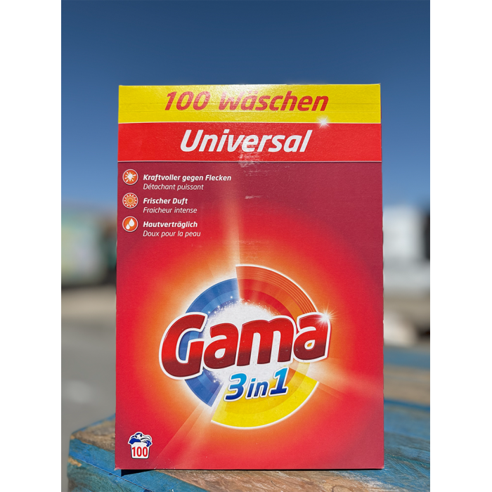 Порошок для стирки Gama Universal 3в1 универсальный, 6 кг  (100 стирок) - 
