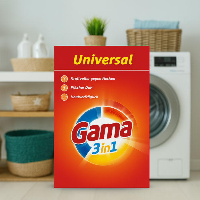 Порошок для стирки Gama Universal 3в1 универсальный, 6 кг  (100 стирок) - 